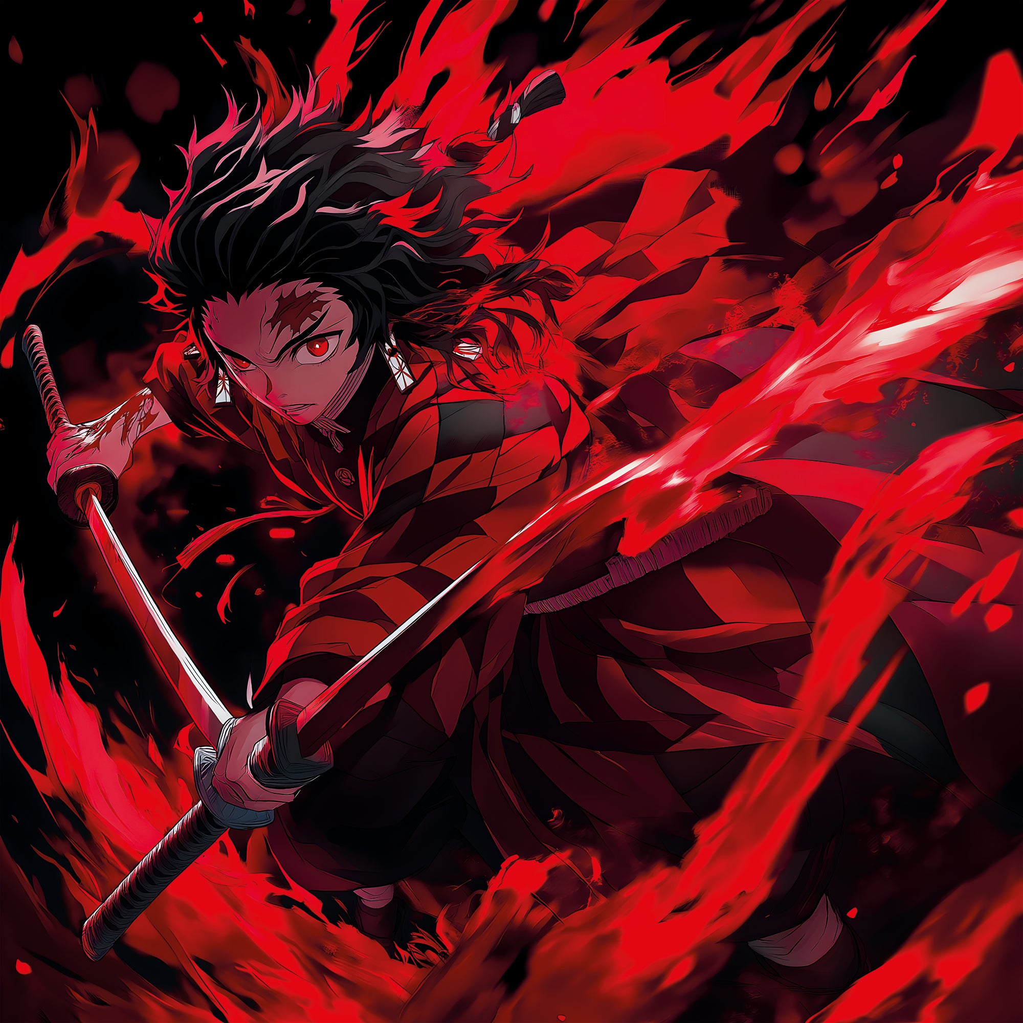 Tableau Demon Slayer Épée de Feu - Cadre Mural Design - Fabulartz.fr