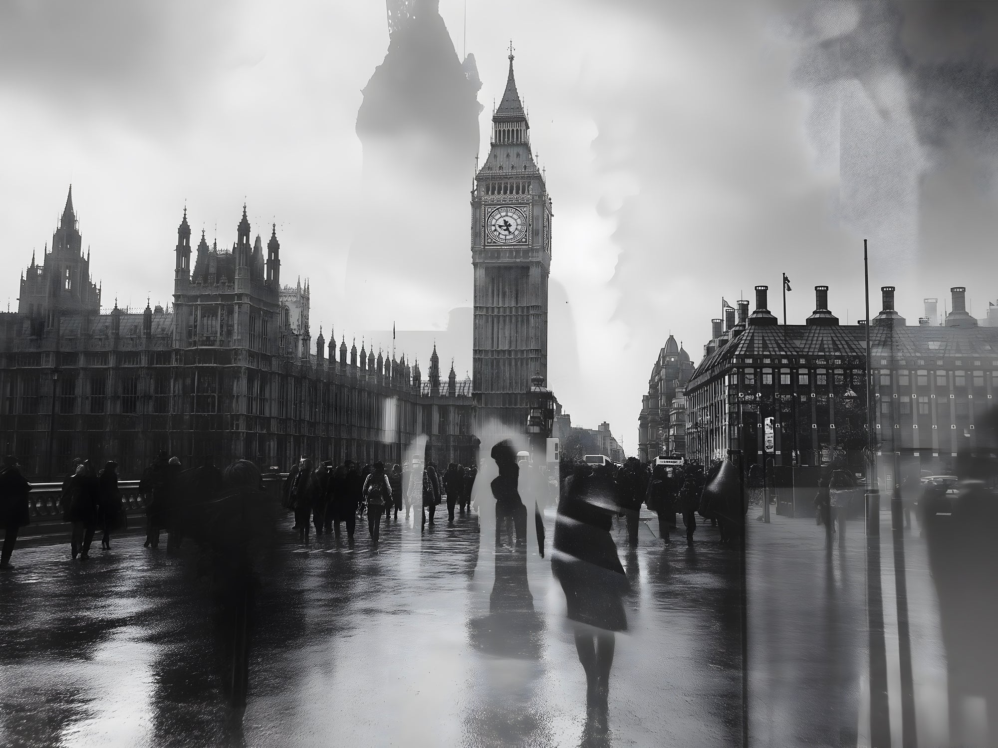Tableau Londres Reflets Westminster - Cadre Mural Design - Fabulartz.fr