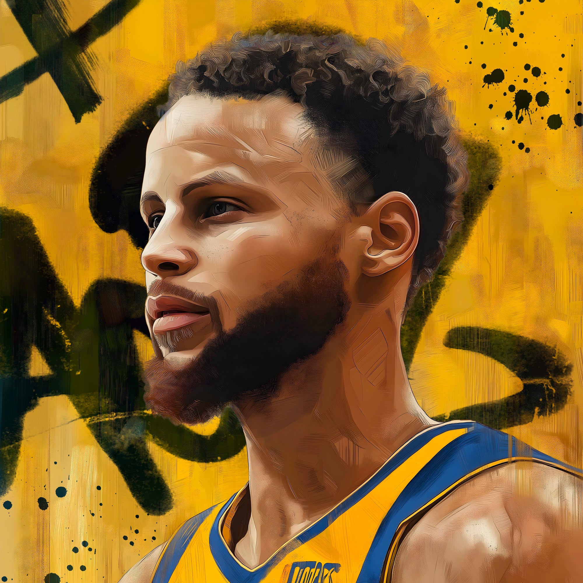 Tableau NBA Stephen Curry Portrait – Déco Murale Design - Fabulartz.fr