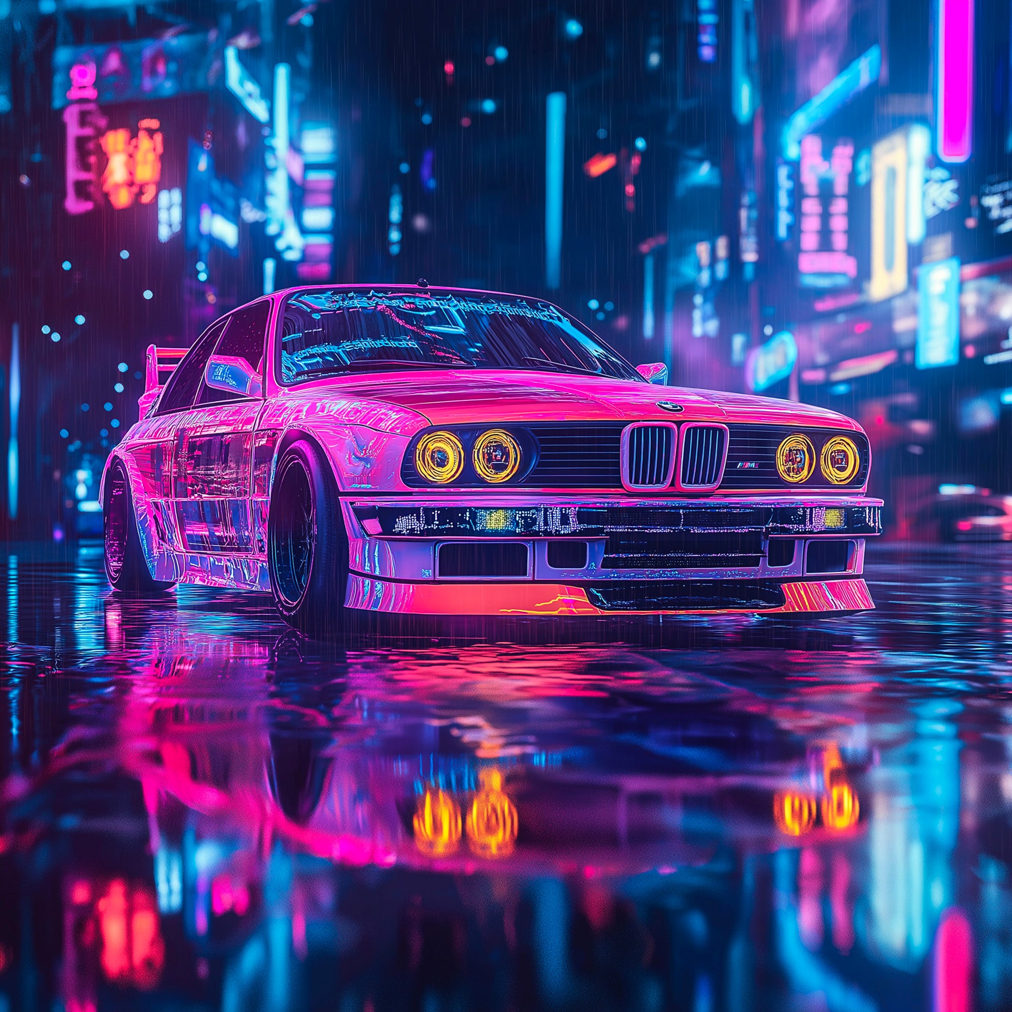 Tableau BMW Rose - Déco Murale Moderne - Fabulartz.fr