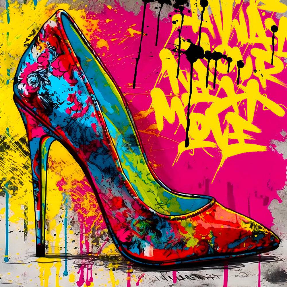Uniquement Éclatant - Tableau Pop Art Luxe Chaussure Talon - Fabulartz.fr