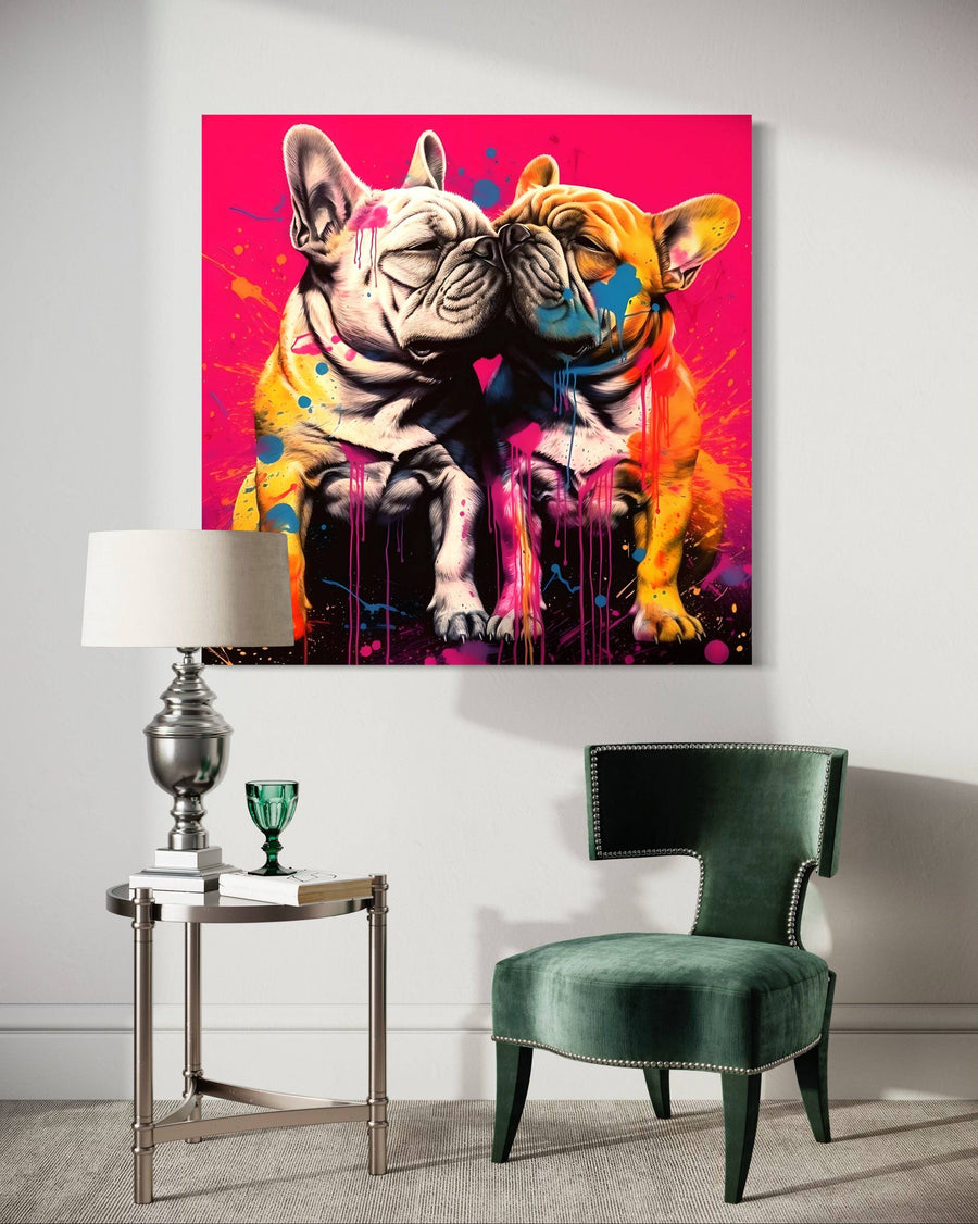 Tableau Animaux Pop Art Unleashed Love - Déco Murale Colorée