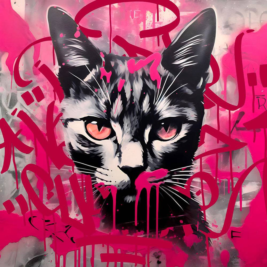 Gatto pop art - Urban Cattitude - Decorazione da parete di design