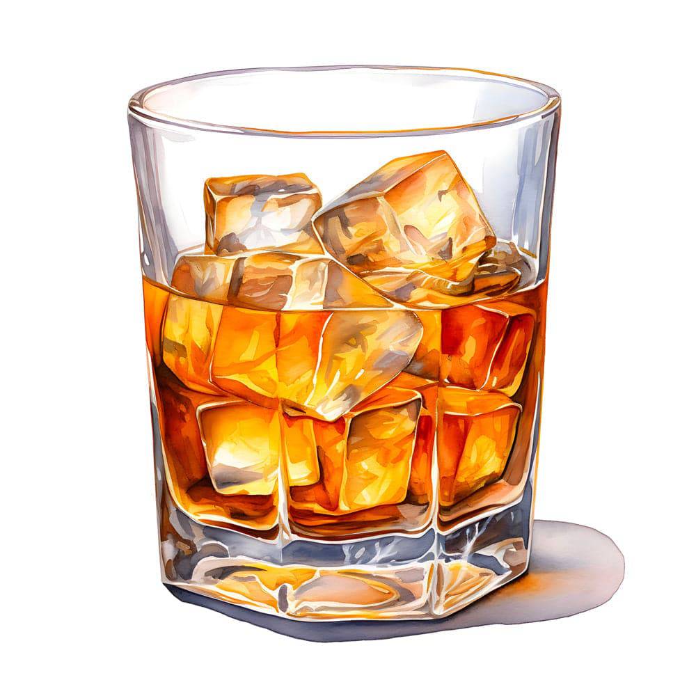 Verre de Whisky Élégant - Tableau Décoratif pour Cuisine et Bar - Fabulartz.fr