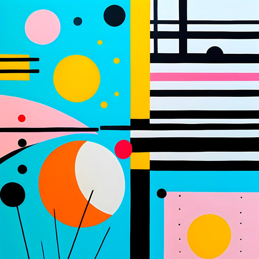 Vibrance Rétro Moderne - Tableau Abstrait - Fabulartz.fr