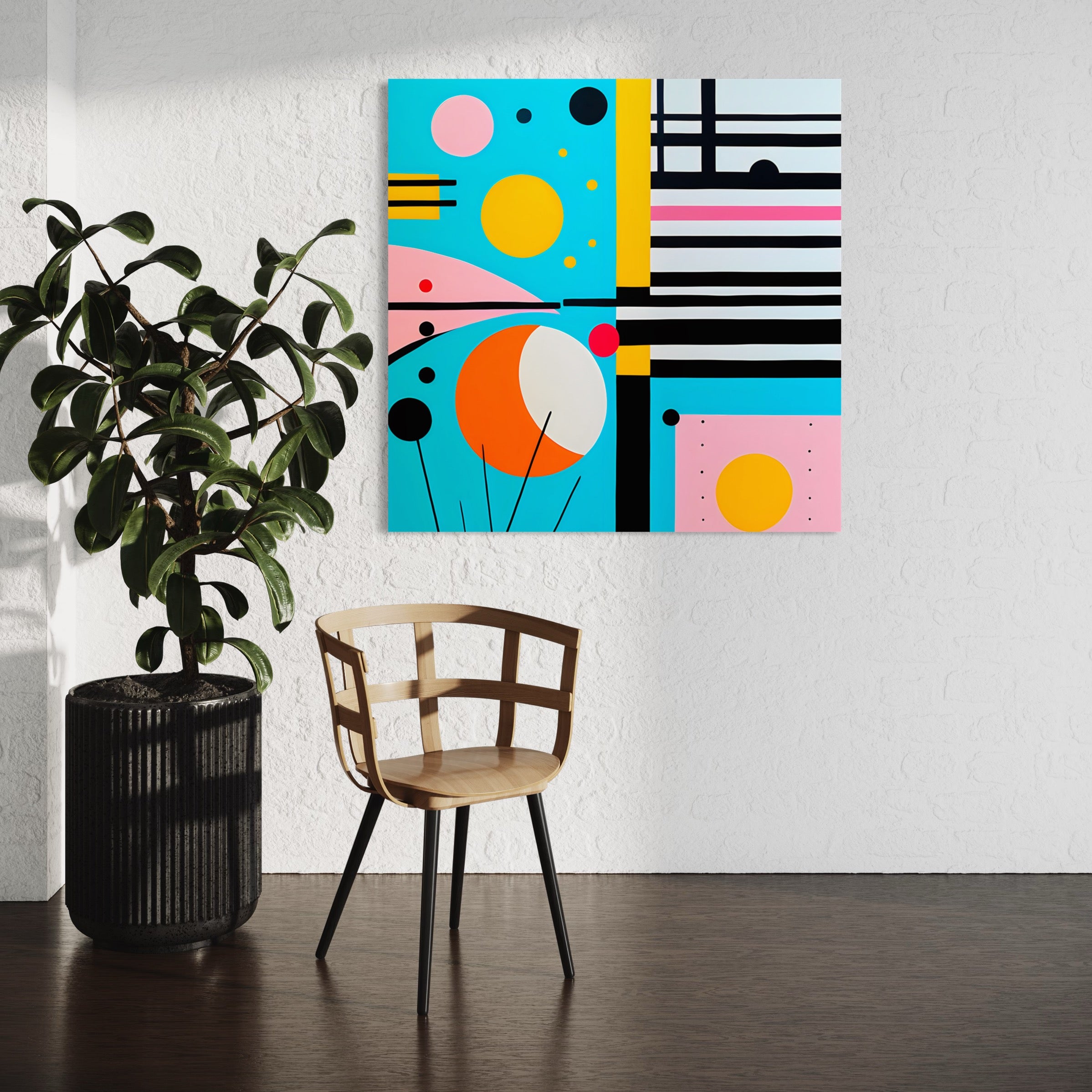 Vibrance Rétro Moderne - Tableau Abstrait - Fabulartz.fr