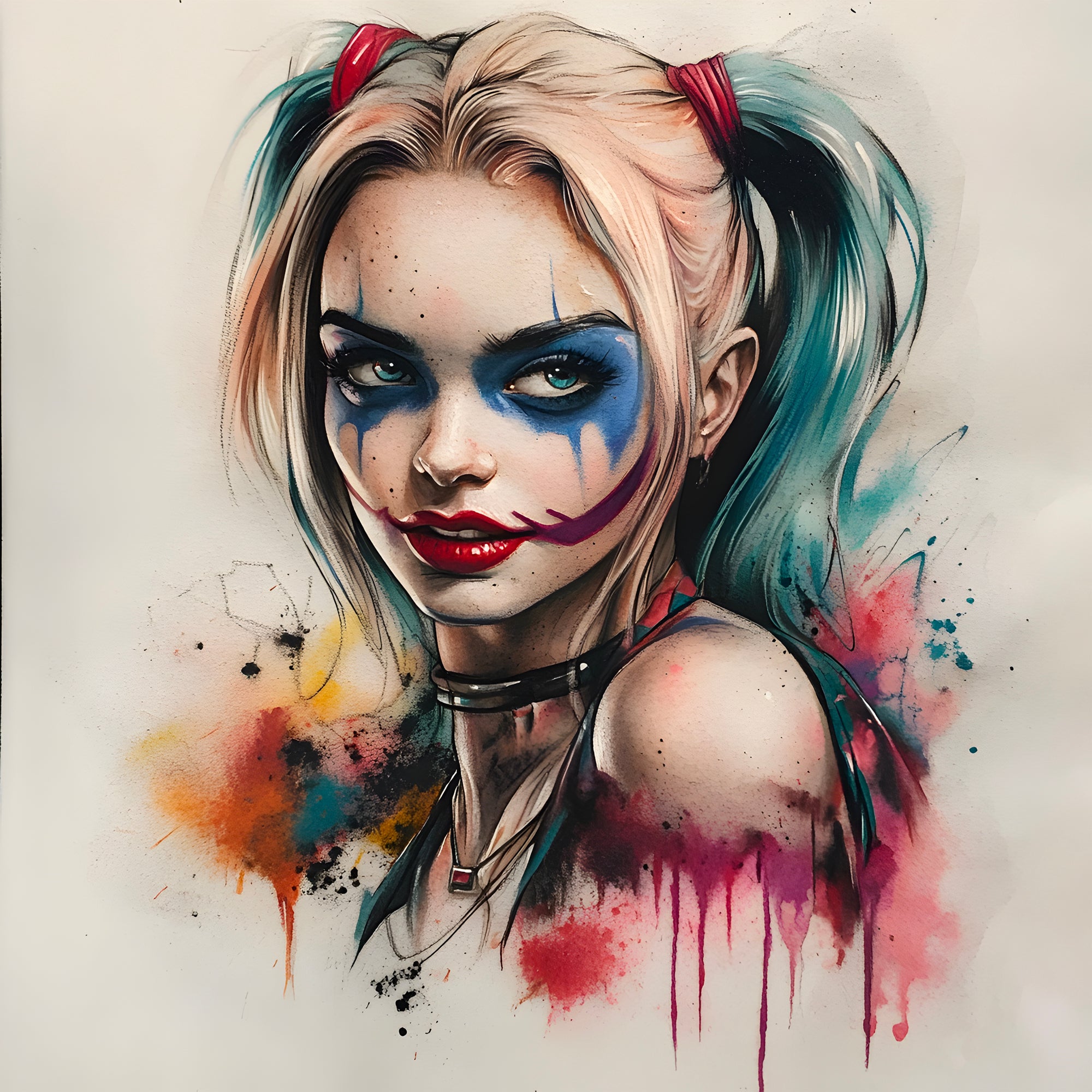 Tableau Harley Quinn Audace Chromatique – Décoration Murale Moderne - Fabulartz.fr