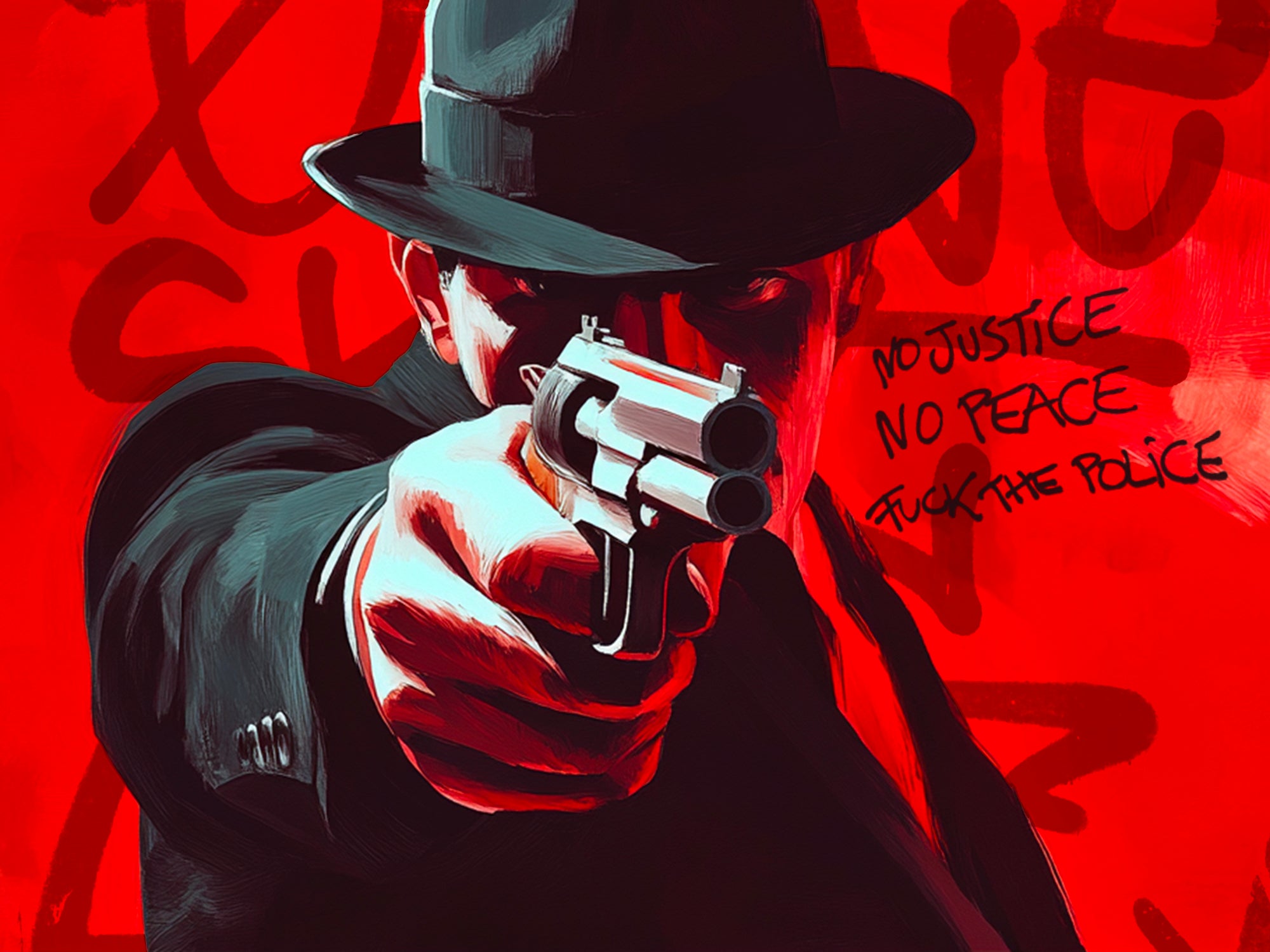 Tableau Mafia - Le Défi Rouge - Décoration Murale Design - Fabulartz.fr