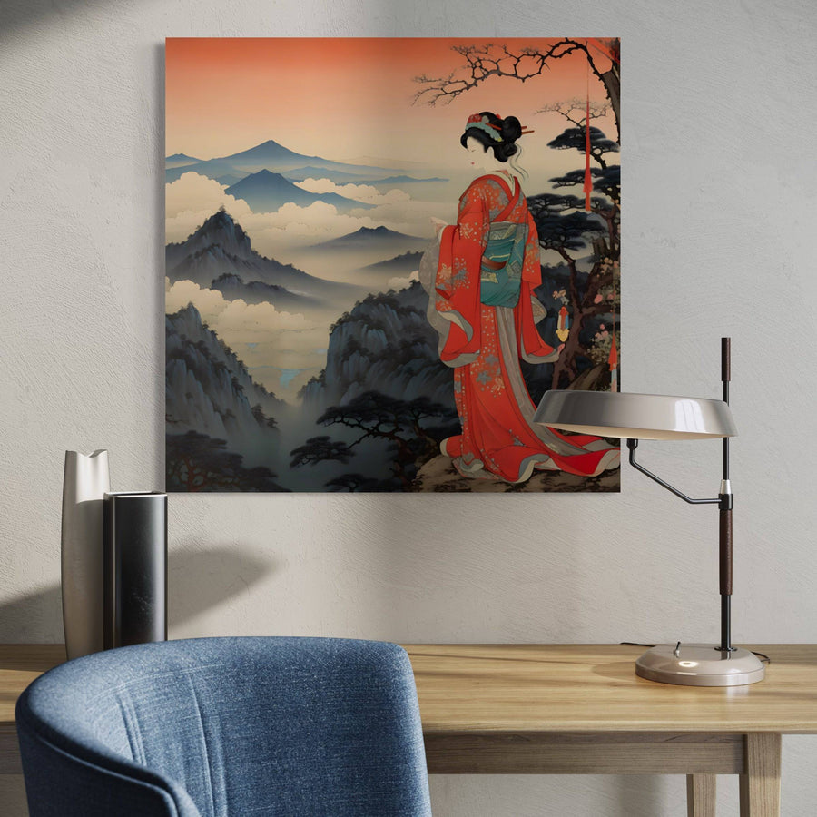 Pittura giapponese Vista sull'orizzonte lontano - Decorazione murale naturalistica