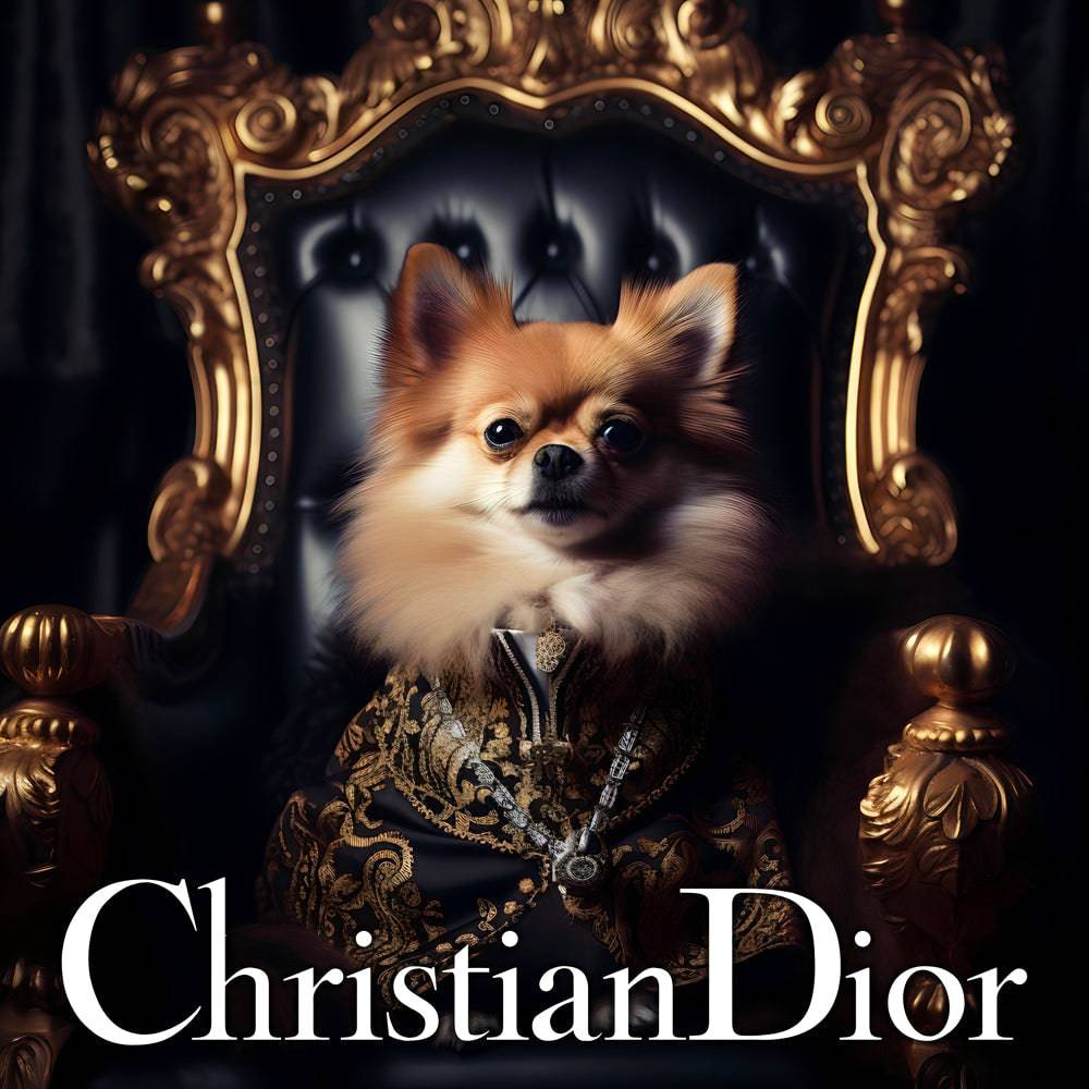Whimsical Wonders - Tableau Luxe Christian Dior Chien - Fabulartz.fr 