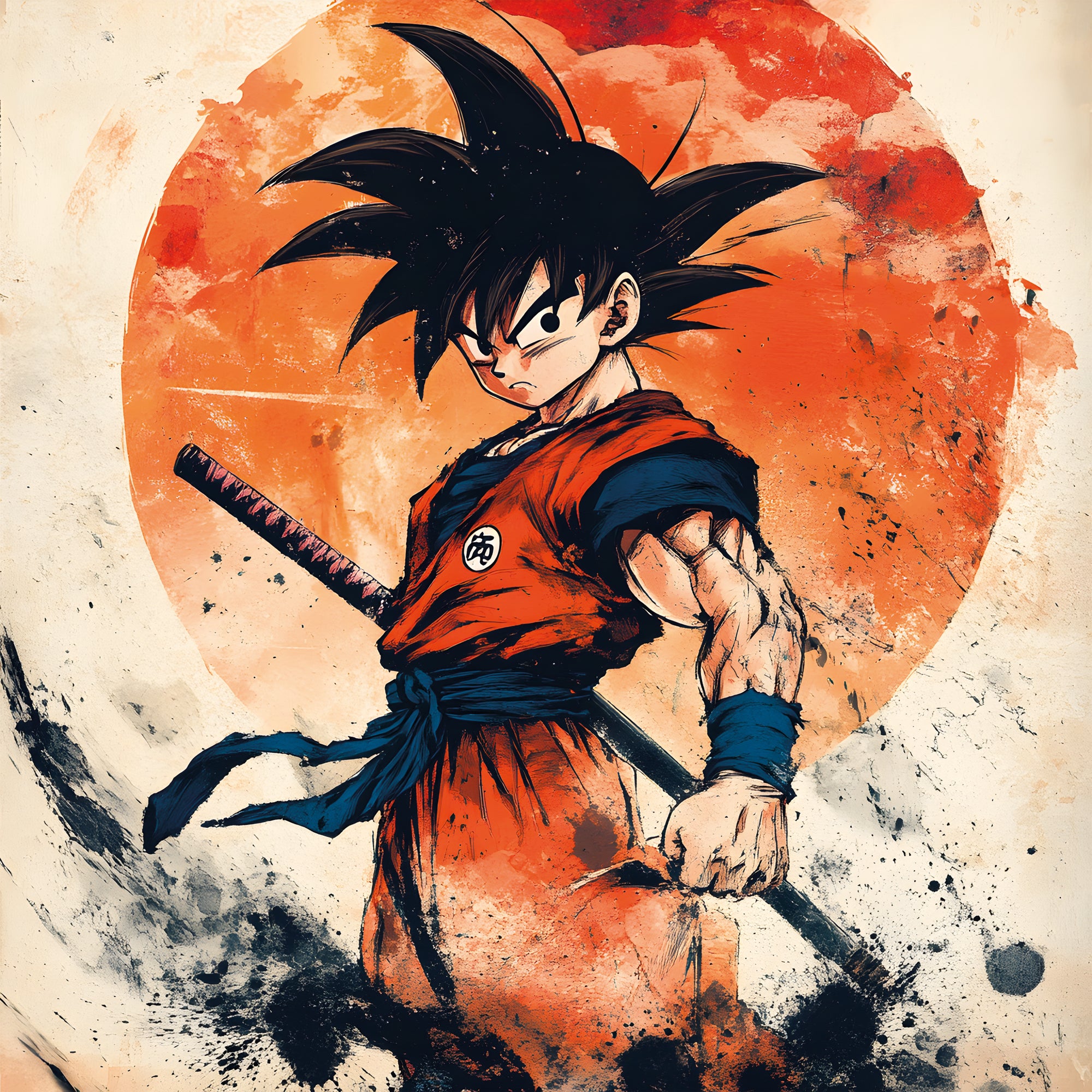 Tableau Dragon Ball Z Goku Jeune Sabre - Décoration Murale - Fabulartz.fr