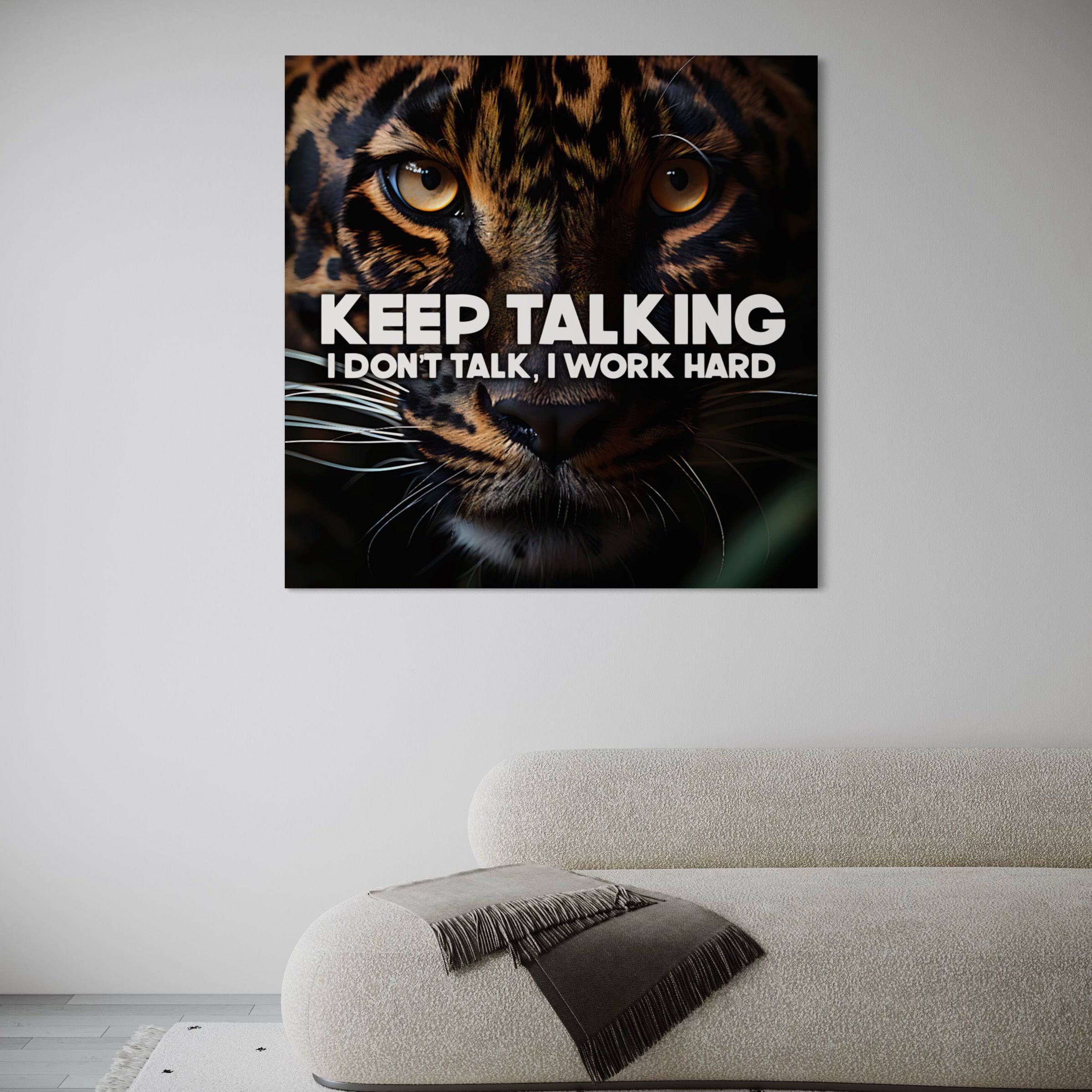Work Hard | Tableau Guépard Motivation - Fabulartz.fr