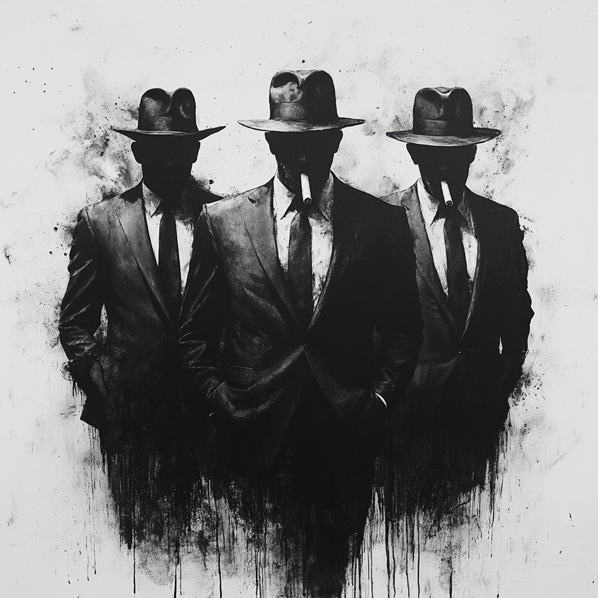 Tableau Mafia - Les Trois Hommes - Déco Murale Moderne - Fabulartz.fr