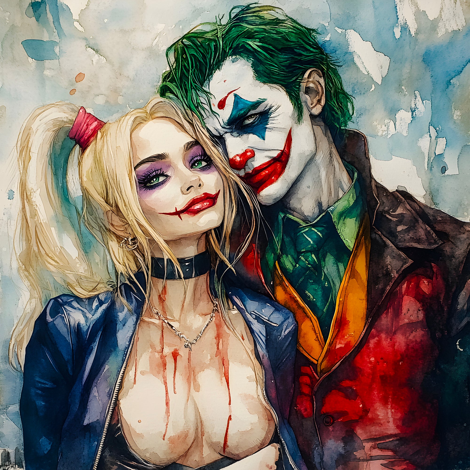 Tableau Harley Quinn Étreinte Chaotique – Déco Murale Design - Fabulartz.fr