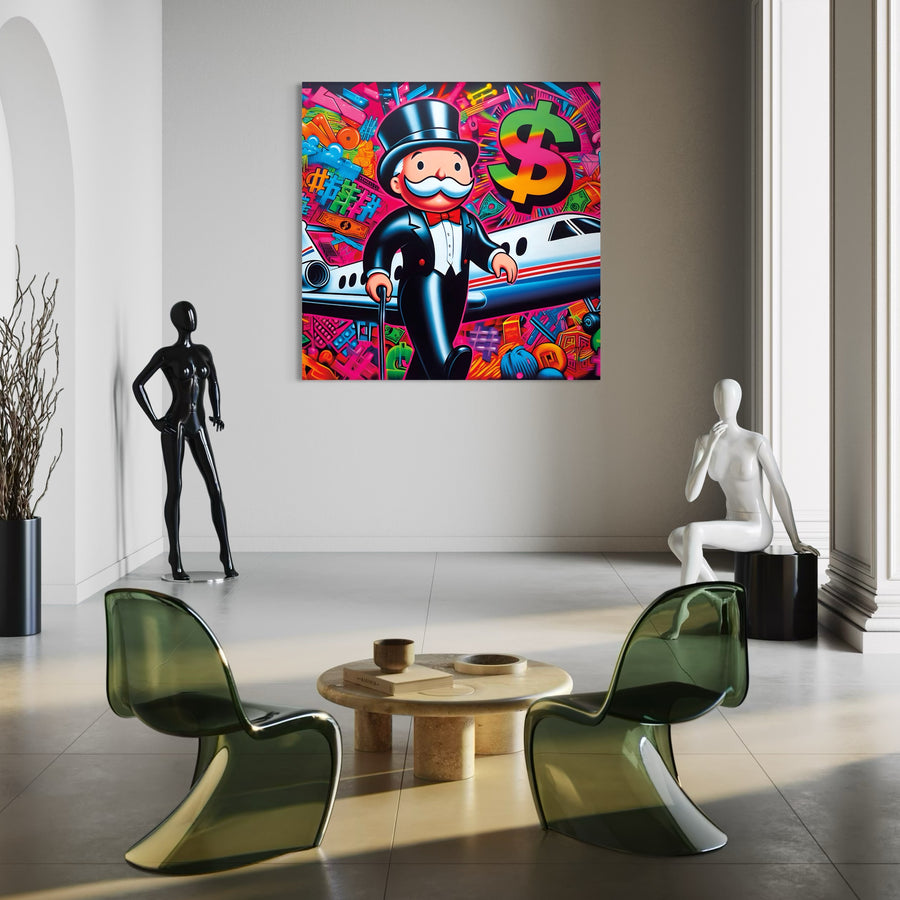 Tableau Monopoly Jet Privé – Décoration Murale Design