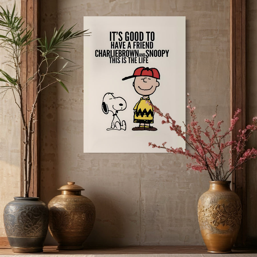 Tableau Snoopy This is the Life - Cadre Déco Amitié