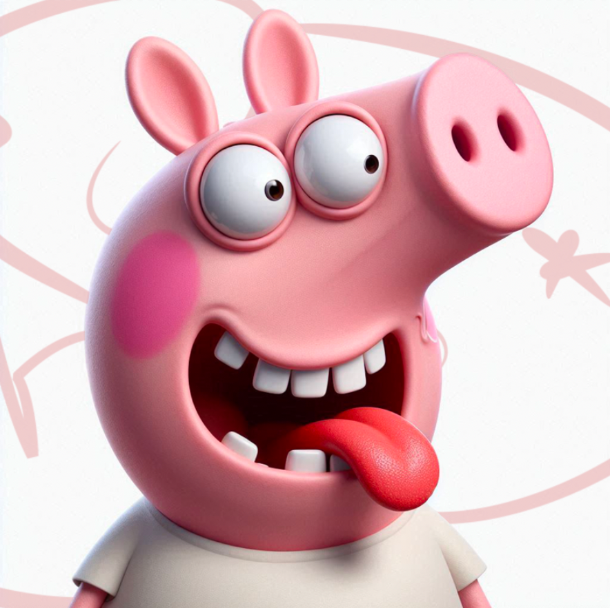 Tableau Portrait Peppa Pig Folle - Déco Murale Moderne