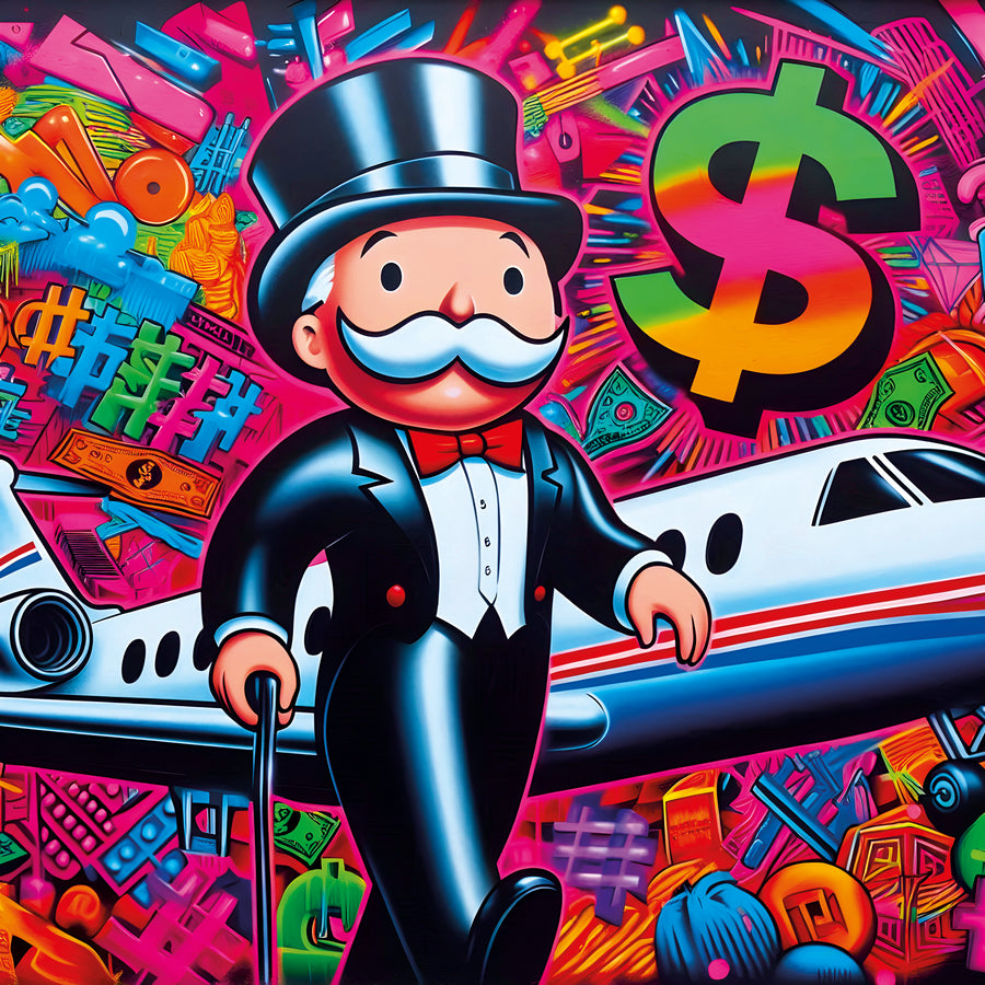 Tableau Monopoly Jet Privé – Décoration Murale Design