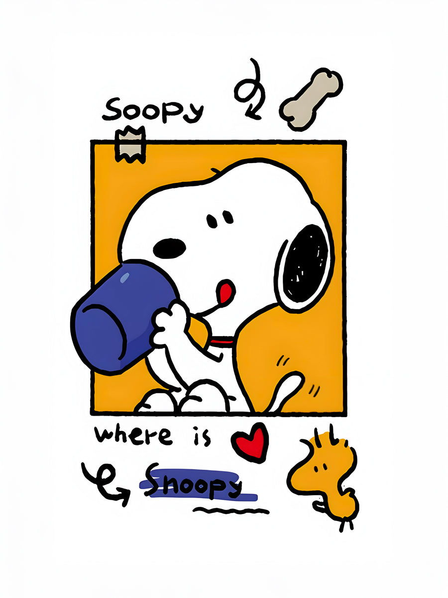 Tableau Snoopy Dov'è Snoopy - Divertente decorazione da parete