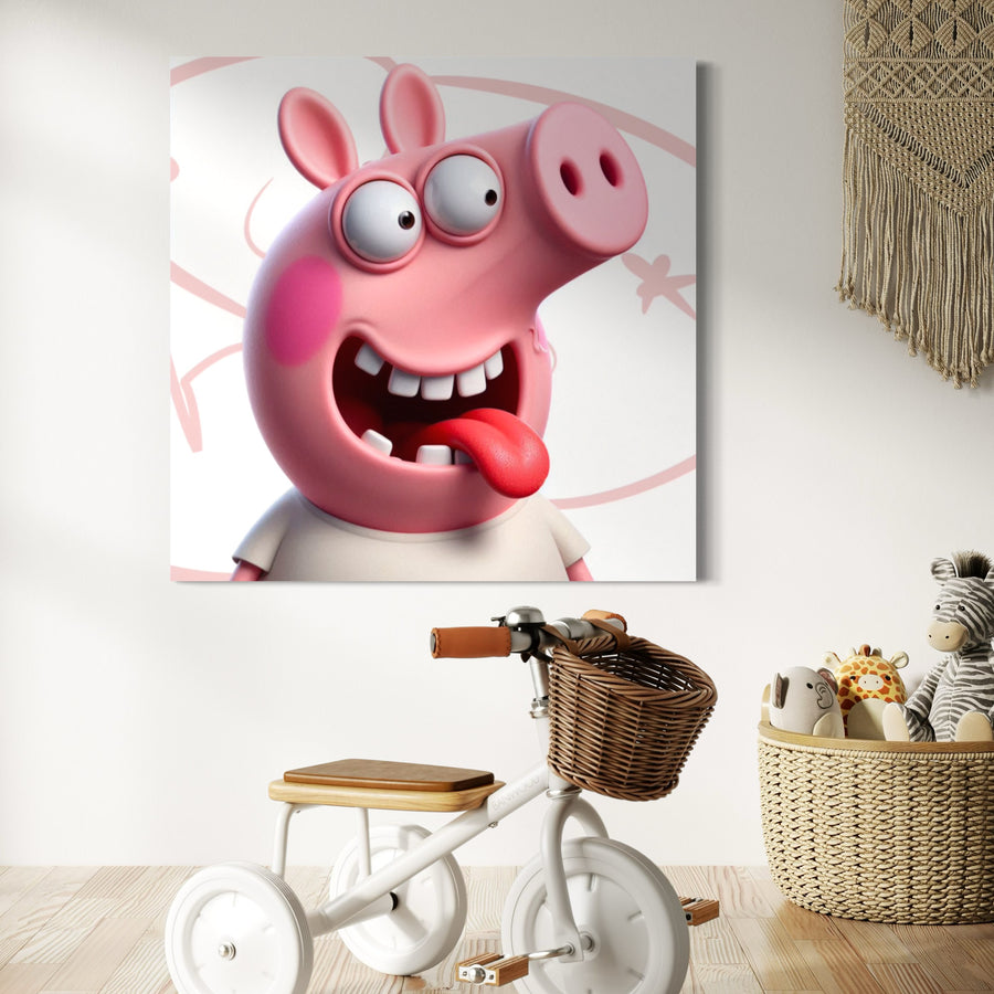 Tableau Portrait Peppa Pig Folle - Déco Murale Moderne