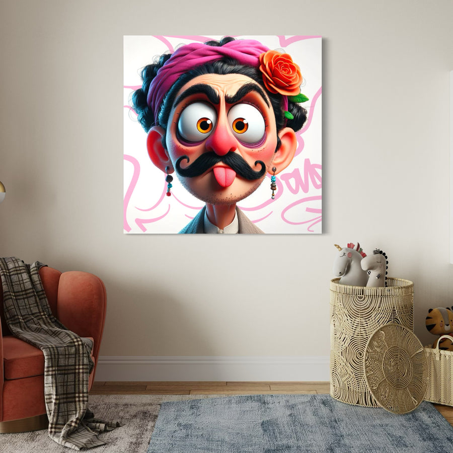 Humorous Frida Kahlo Portrait - Déco Murale Design