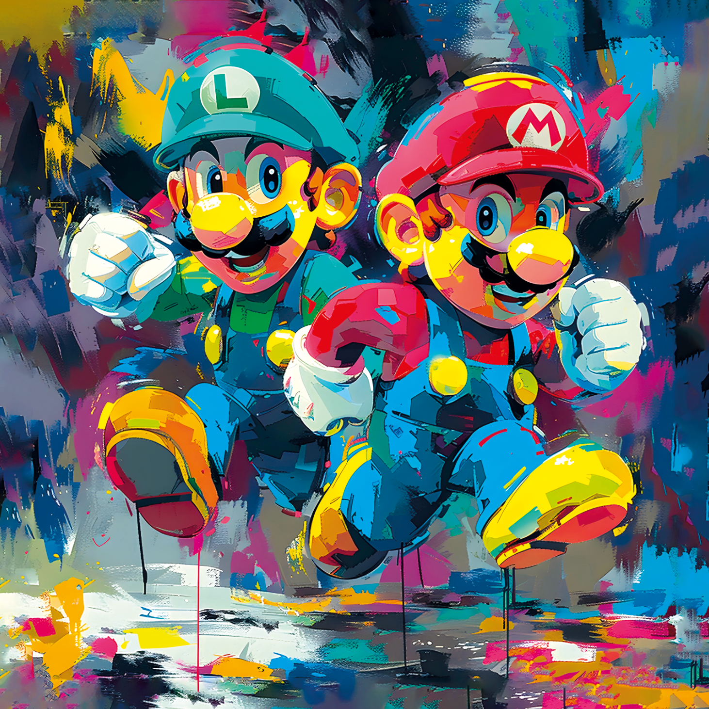 Tableau de Mario et Luigi - Décoration Murale Ludique et Moderne - Fabulartz.fr 