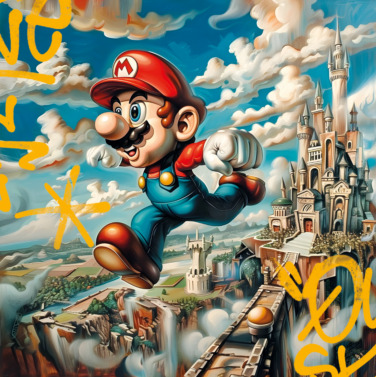Tableau Aventure de Mario - Cadre Déco Idéal pour Fans de Jeux Vidéo - Fabulartz.fr 
