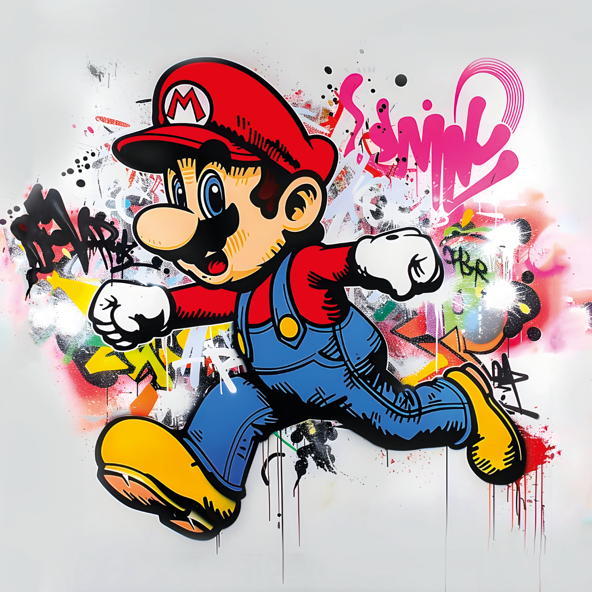 Tableau Mario en Action - Cadre Déco Mural - Fabulartz.fr 