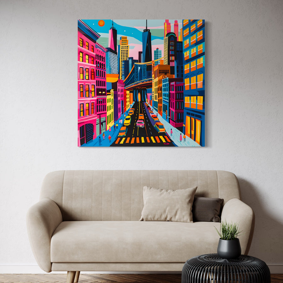 Pittura Pop Art Métropole Nocturne - Decorazione da parete moderna