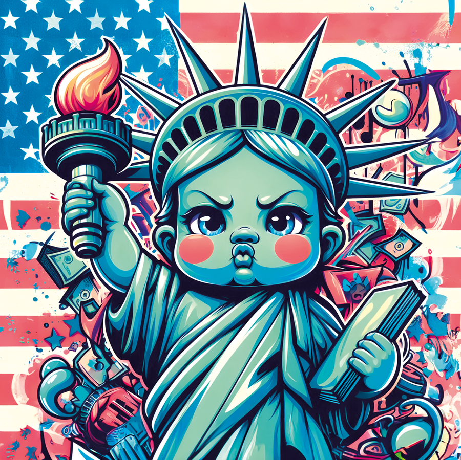 Tableau Enfant Statue de la Liberté - Décoration Murale Design