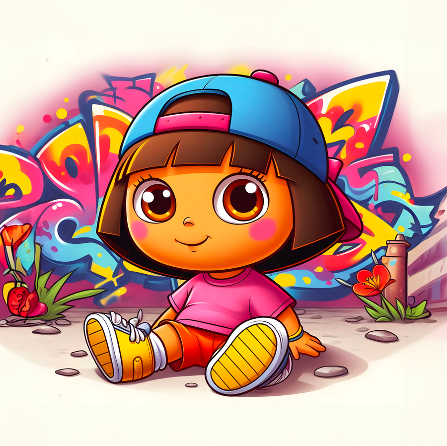 Tableau Enfant Dora - Cadre Déco Graffiti