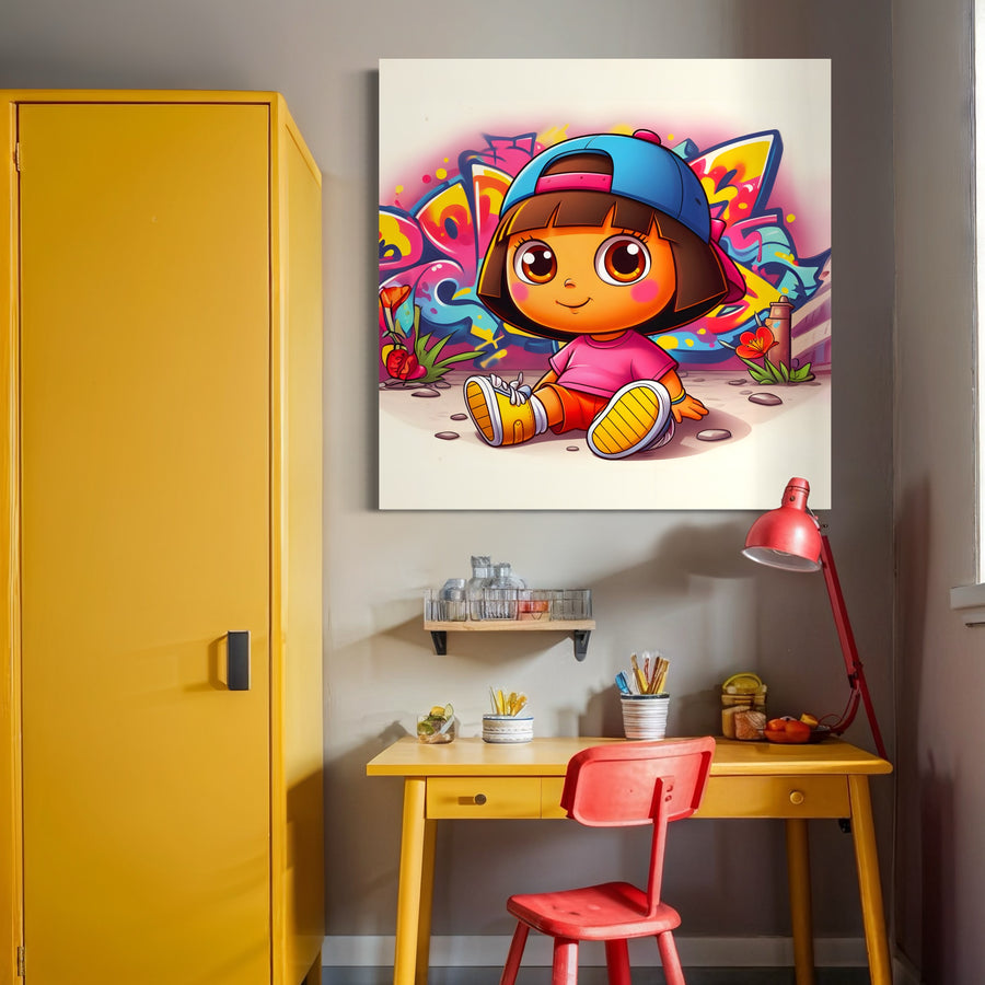 Tableau Enfant Dora - Cadre Déco Graffiti