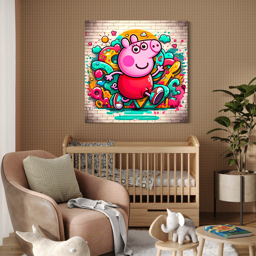 Children's painting Peppa Pig - Déco Murale Colorée