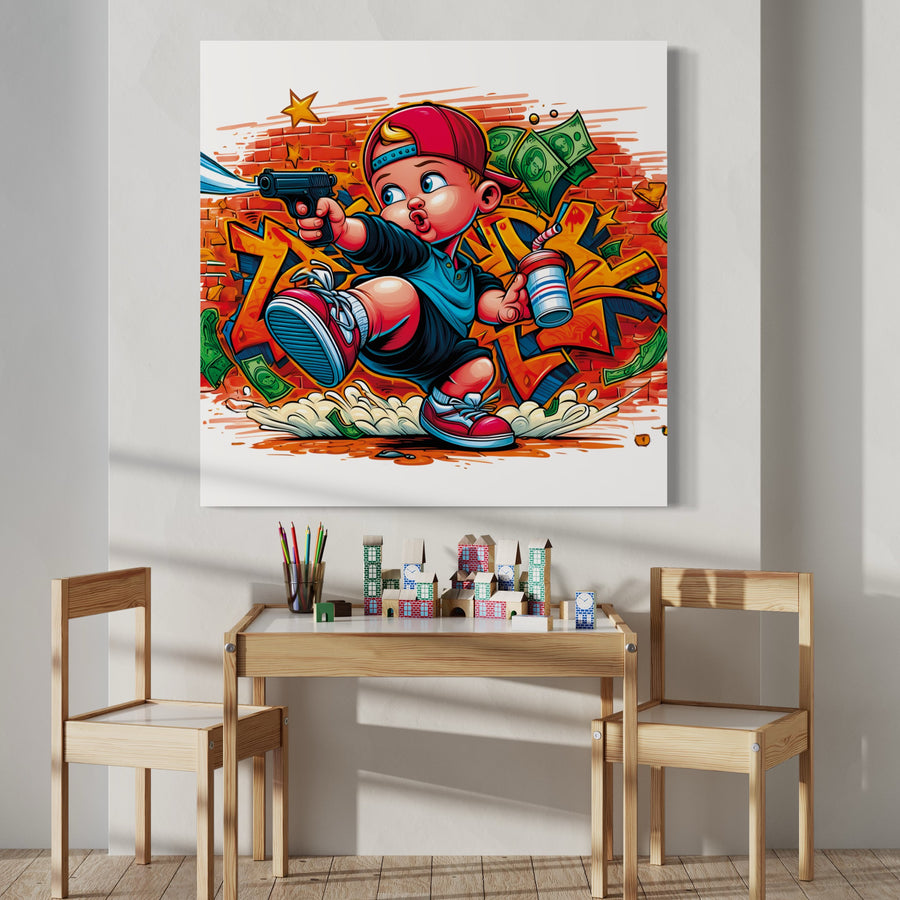 Tableau Enfant Street Art - Décoration Murale Design