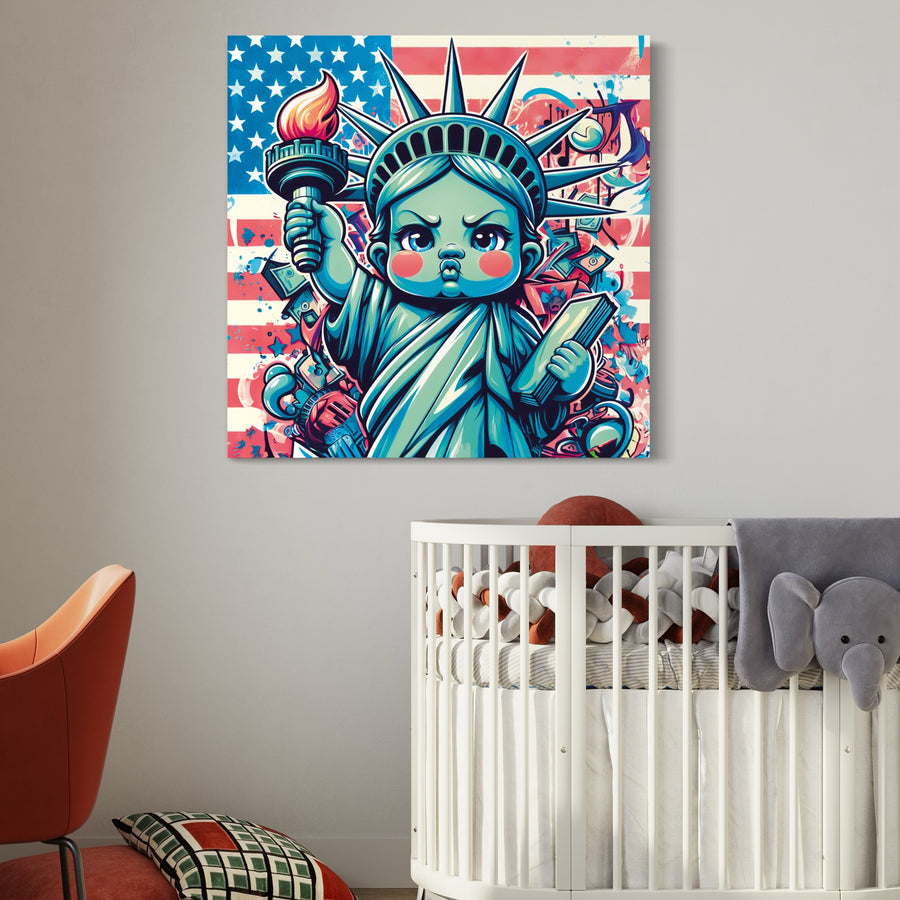 Tableau Enfant Statue de la Liberté - Décoration Murale Design