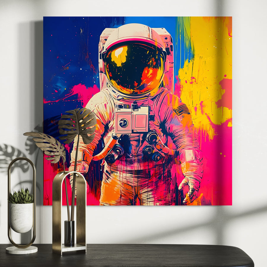 Pittura astronauta spaziale Pop Art - Decorazione murale originale