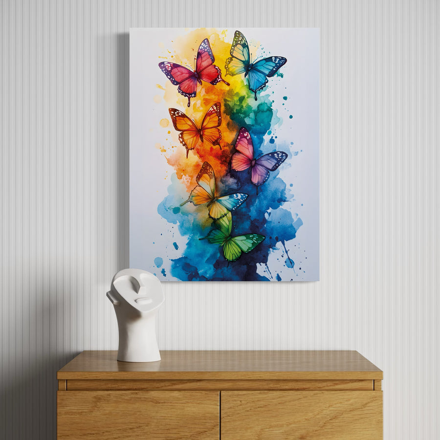 Tableau Papillons Arc-en-Ciel - Cadre Déco Moderne