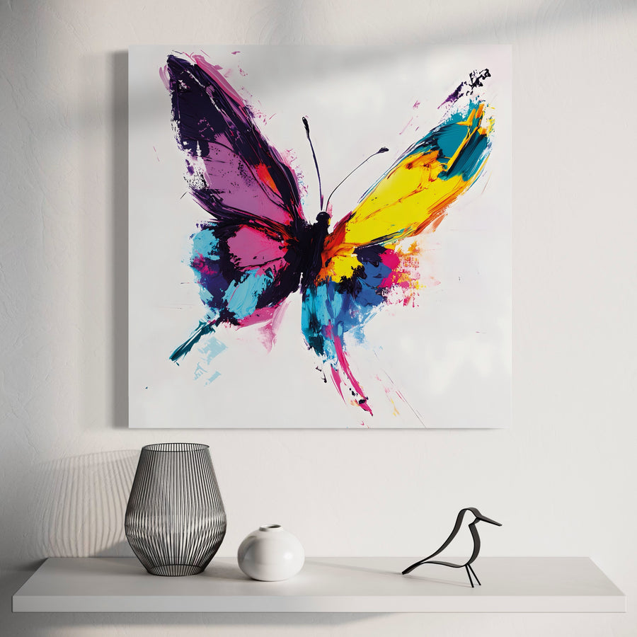 Butterfly painting Explosion of colors - Décoration Murale Moderne