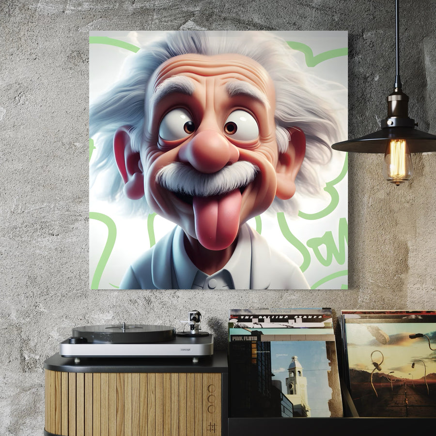 Tableau Portrait Einstein Amusé - Déco Murale Design
