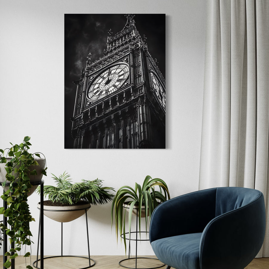 Dipingere il Big Ben di Londra da vicino - Cornice da parete di design