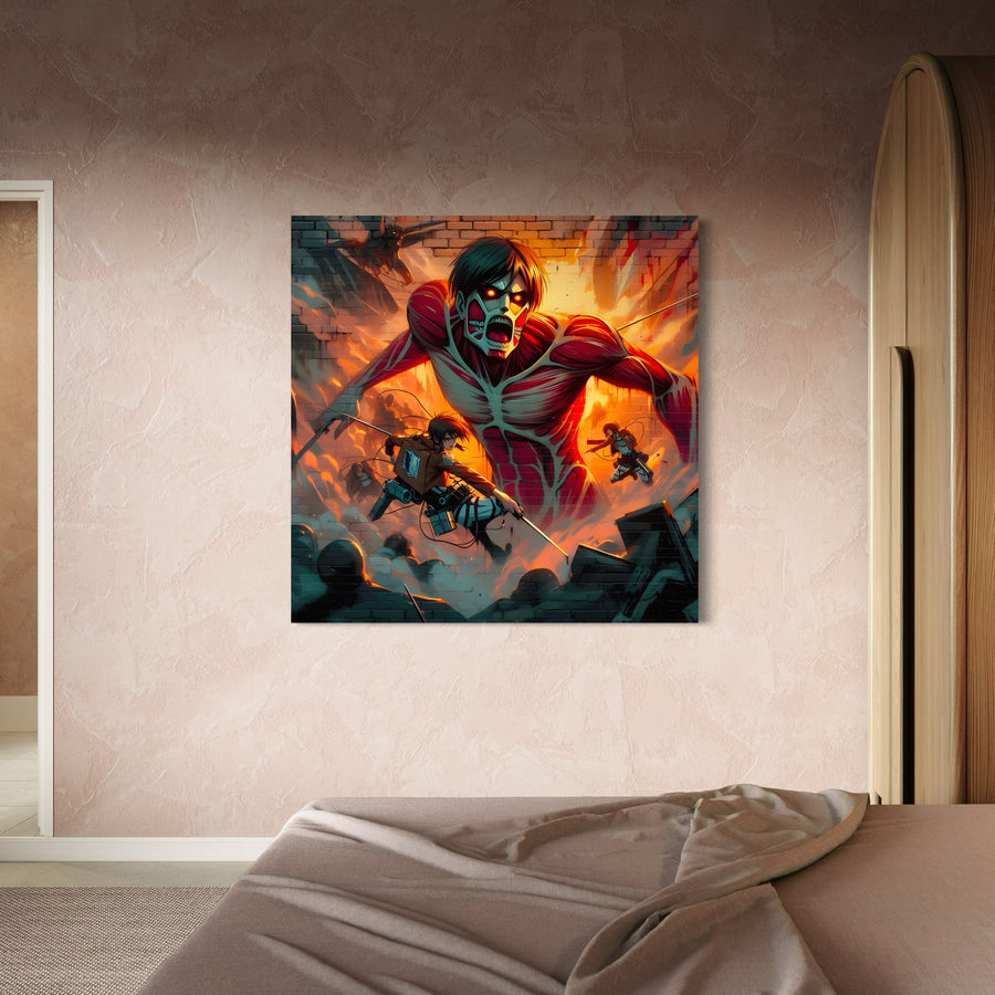 Tableau Attaque Des Titans - La Colère Du Titan - Cadre Moderne