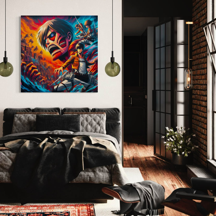 Tableau Attaque Des Titans La Fureur Des Murs - Déco Murale Moderne