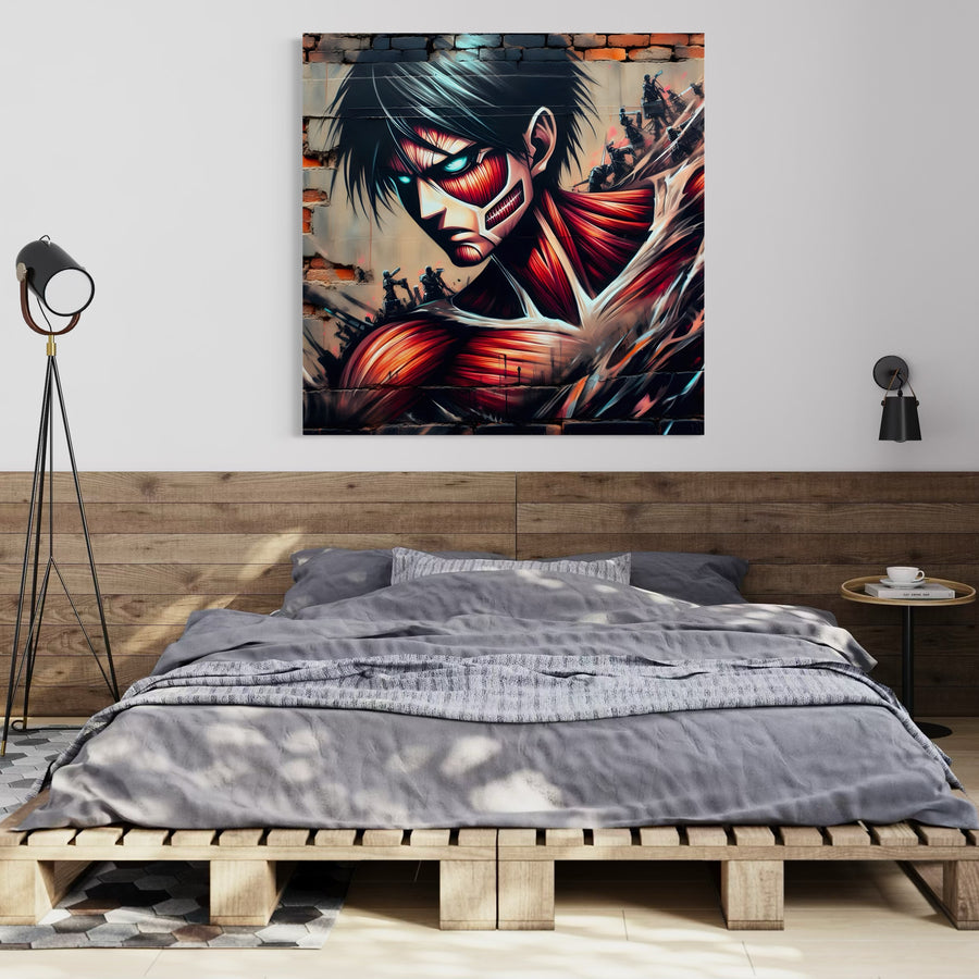 Tableau Attaque Des Titans La Colère Du Héros - Déco Murale Moderne