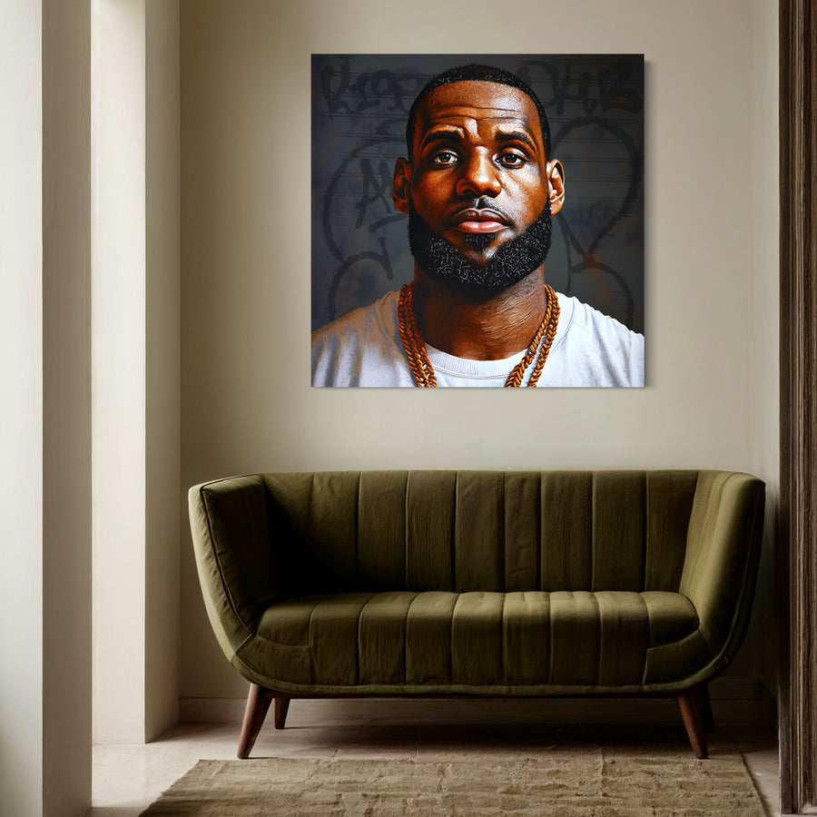 Tableau NBA LeBron James Regard – Décoration Murale Moderne