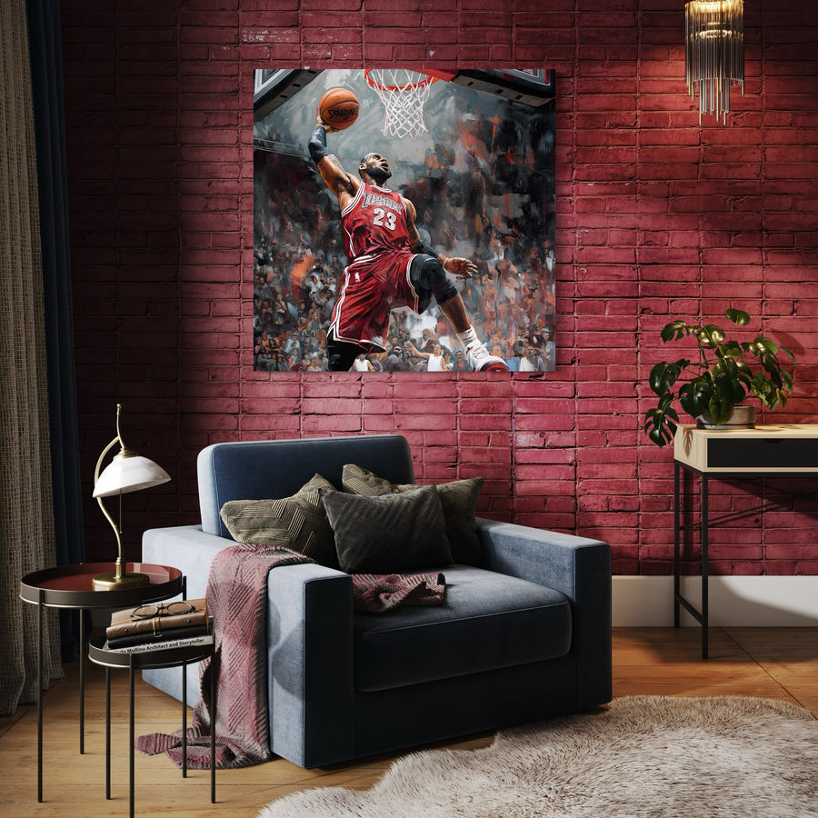 Tableau NBA LeBron James Dunk – Décoration Murale Moderne