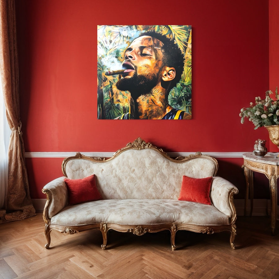 Tableau NBA LeBron James Relaxation – Déco Murale Moderne