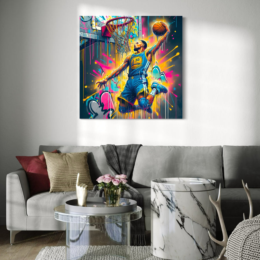 Tableau NBA Street Art Curry – Décoration Murale Design