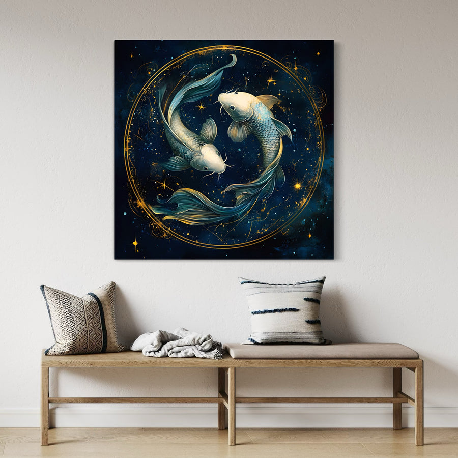 Segno zodiacale dei Pesci - Decorazione murale di design