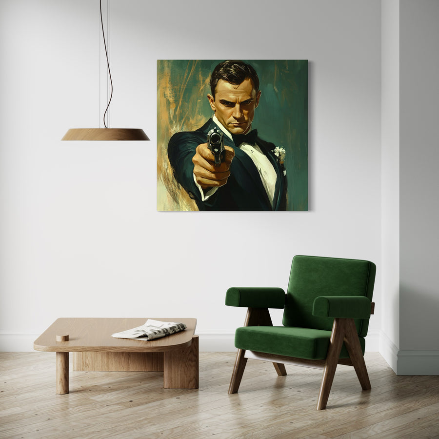 Mafia pittorica - L'elegante pistolero - Cornice moderna déco