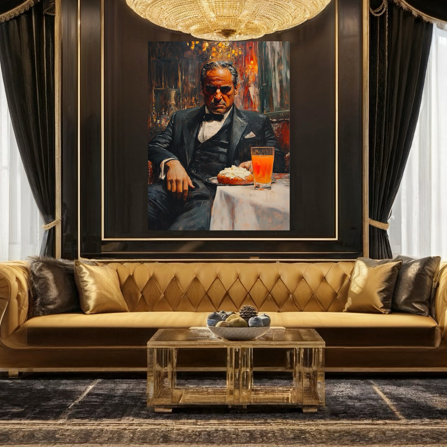 Tableau Mafia - Le Parrain à Table - Décoration Murale